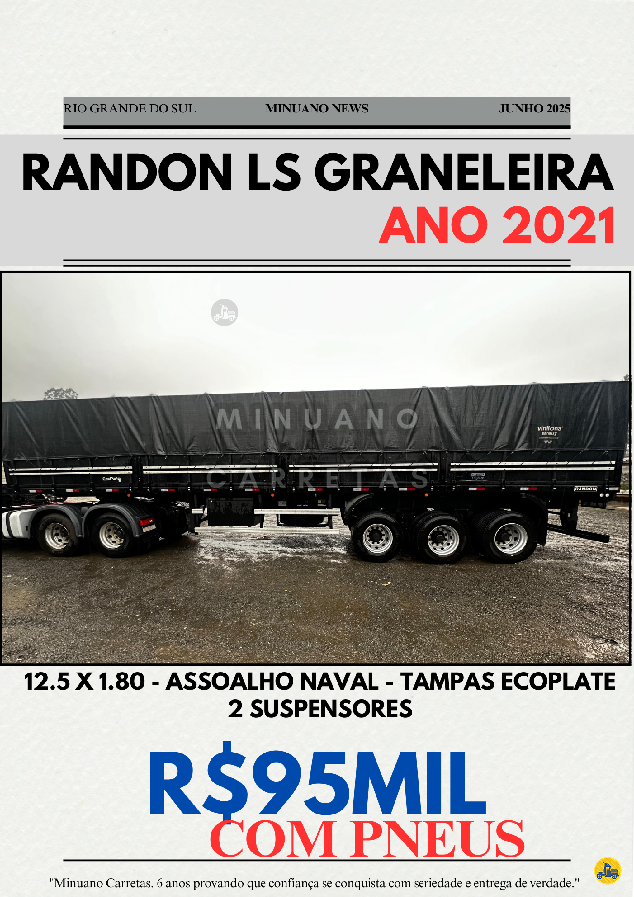 CARRETA SEMI-REBOQUE GRANELEIRO Minuano Carretas VACARIA RIO GRANDE DO SUL RS